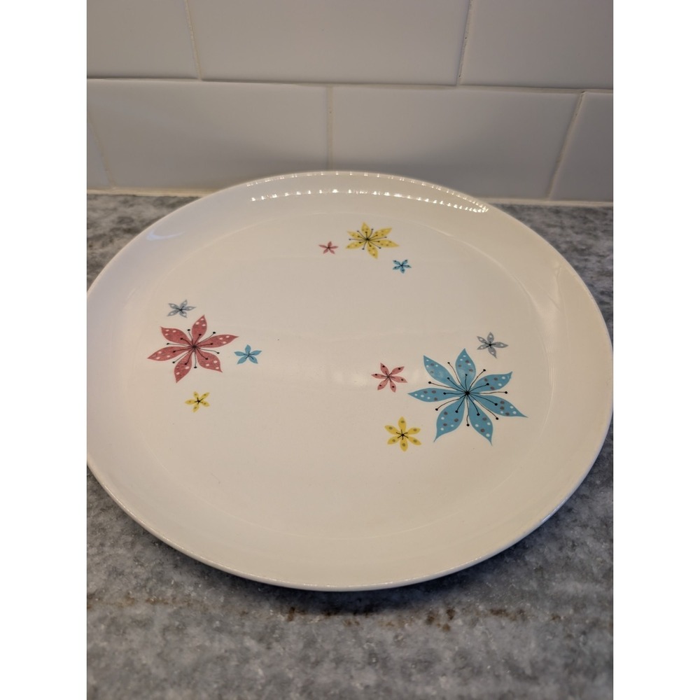 W.S. George Mulby StarGlow Atomic Flowers Dinner‎ Plate